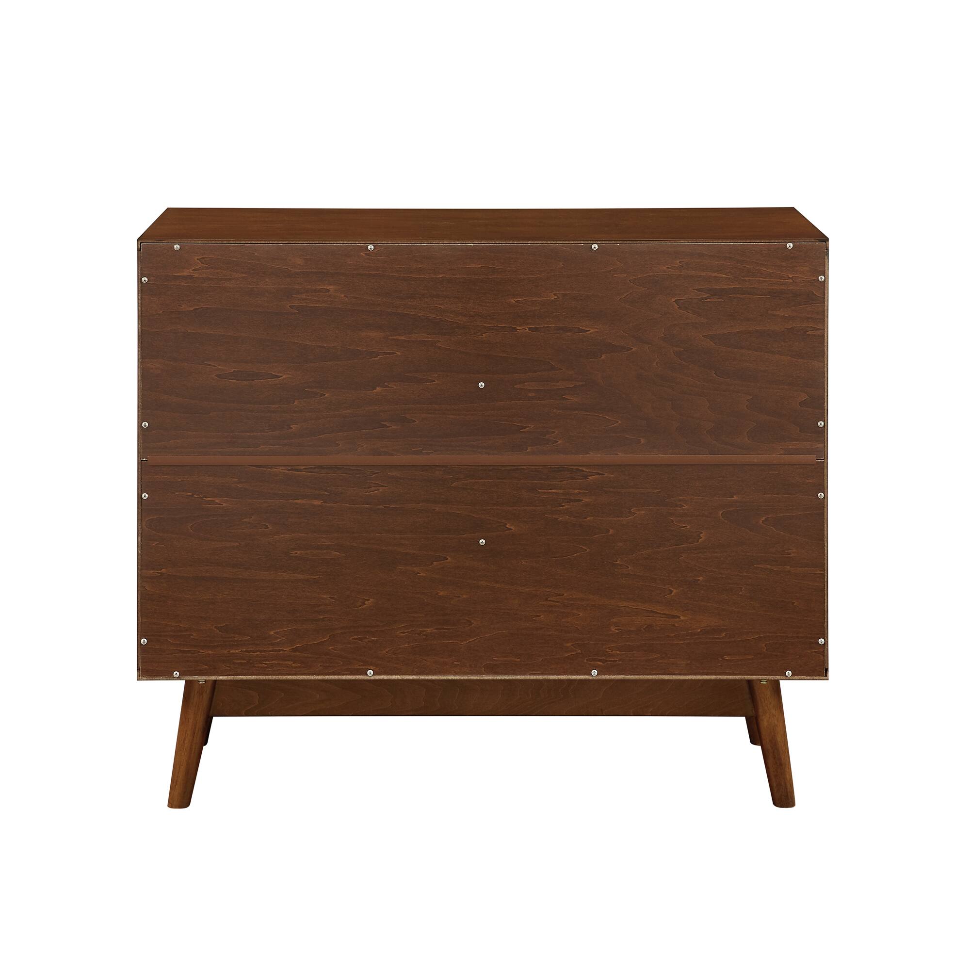 Walker Edison 36" Walnut Louvered Door Bar Cabinet